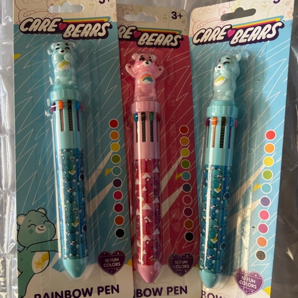 NEW 3x - Care Bears rainbow 🌈 multipen